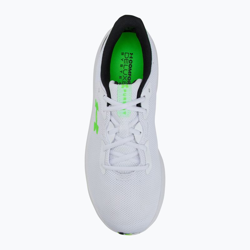 Men's running shoes Under Armour Charged Pursuit 4 white/black/hyper green 5