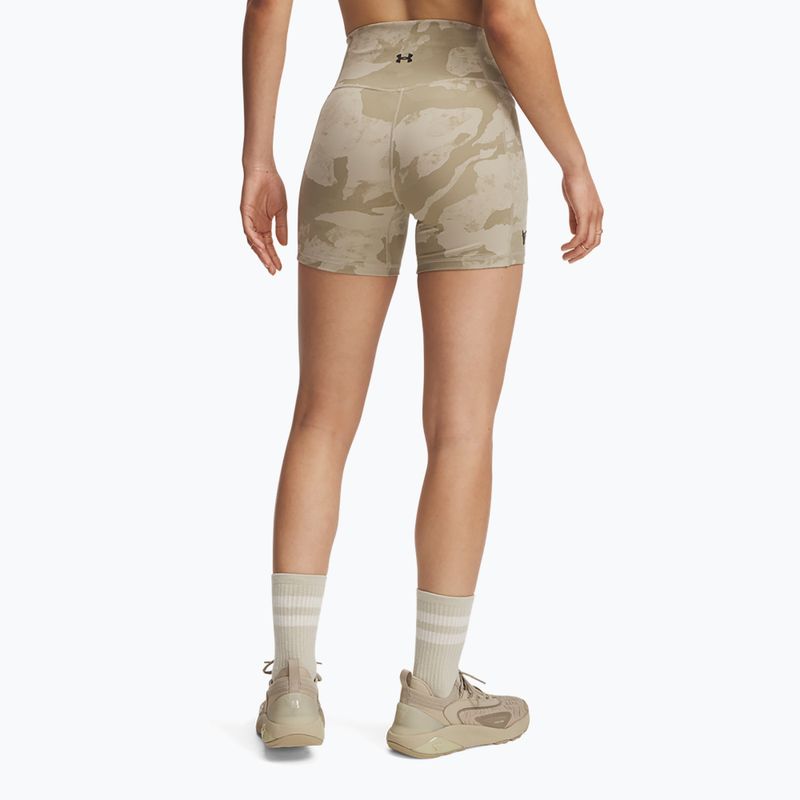 Women's training shorts Under Armour Project Rock Middy city khaki / black 3