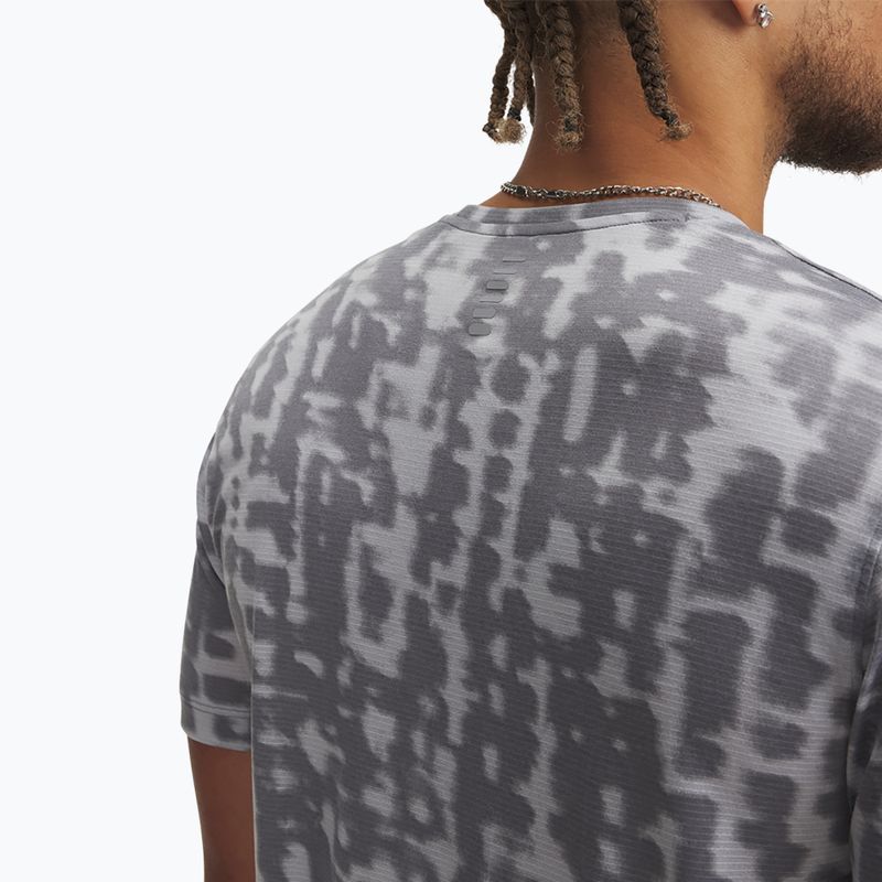 Men's running T-shirt Under Armour Launch Printed mod gray/titan gray/reflective 3