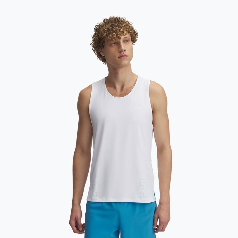 Men's running tank top Under Armour Launch Elite Singlet white/reflective