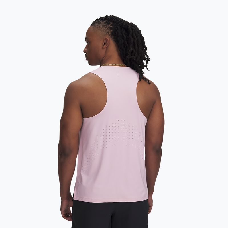 Men's running tank top Under Armour Launch Elite Singlet prime pink/reflective 2