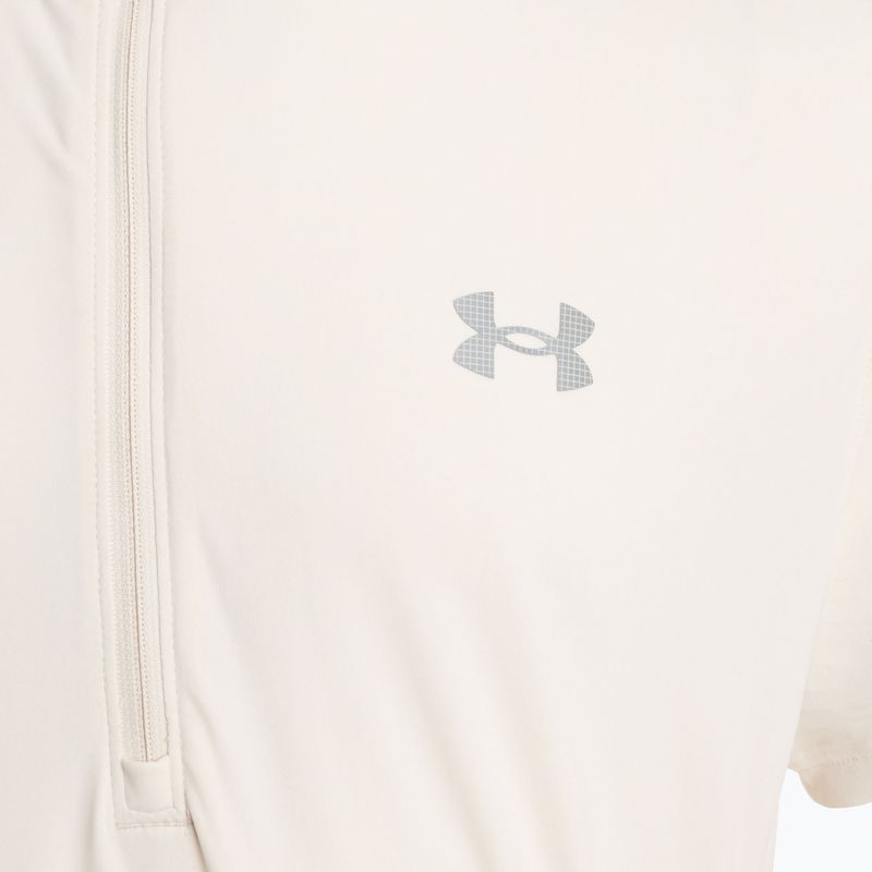 Men's running T-shirt Under Armour Trail Run Zip stone/noble gold/reflective 3