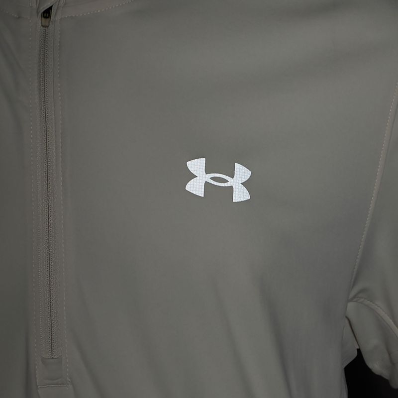 Men's running T-shirt Under Armour Trail Run Zip stone/noble gold/reflective 6