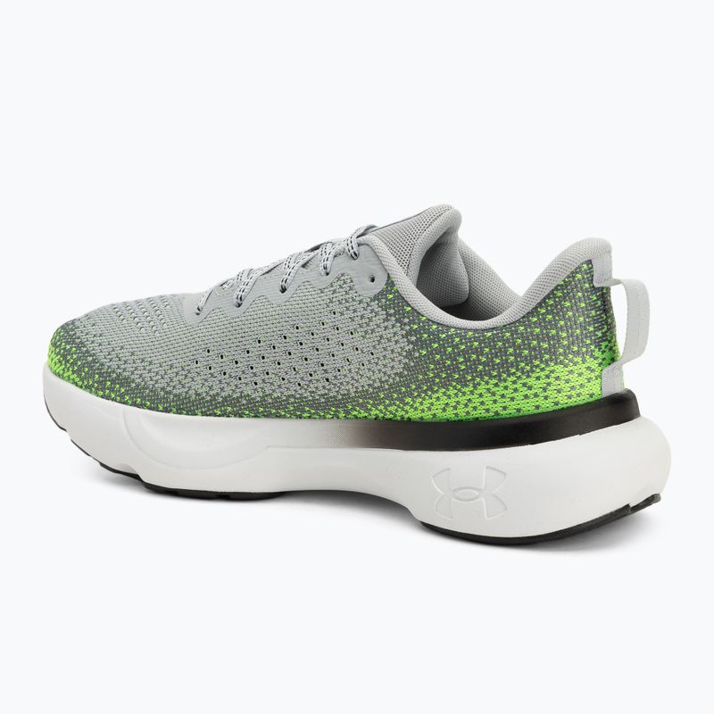 Under Armour Infinite mod gray/hyper green/black men's running shoes 3