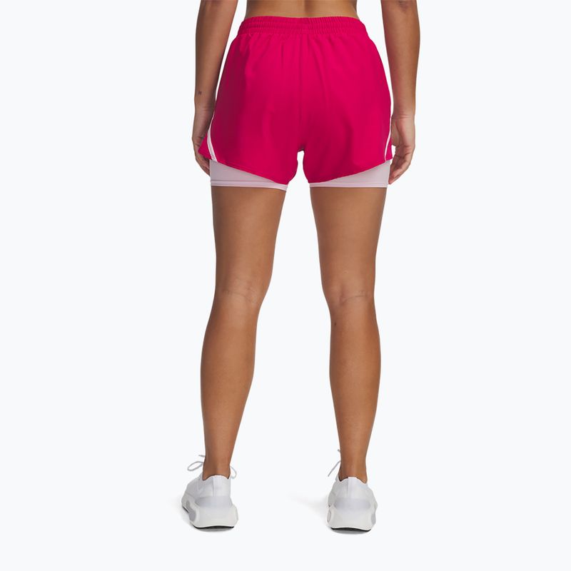 Women's running shorts Under Armour Fly By 2in1 shaded fuchsia / prime pink / reflective 3