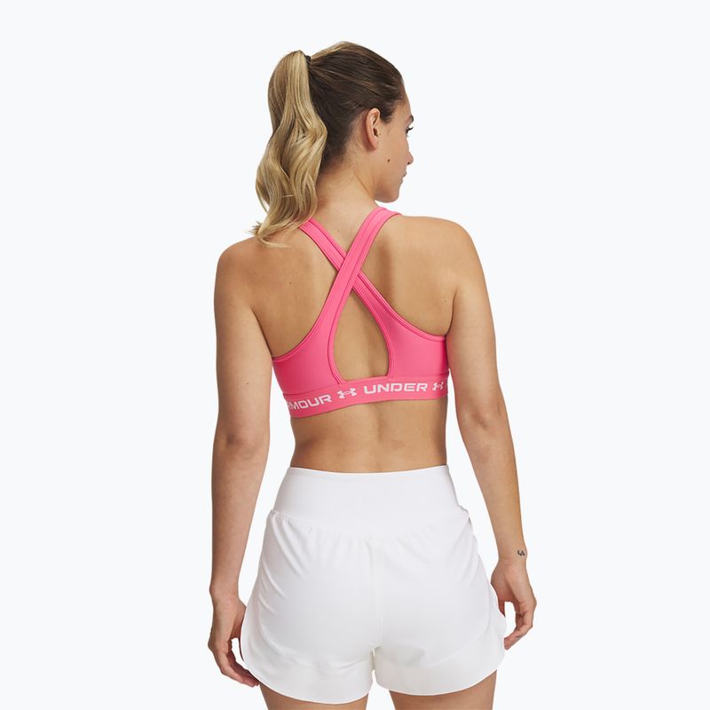 Training bra Under Armour Crossback Mid super pink/white 2