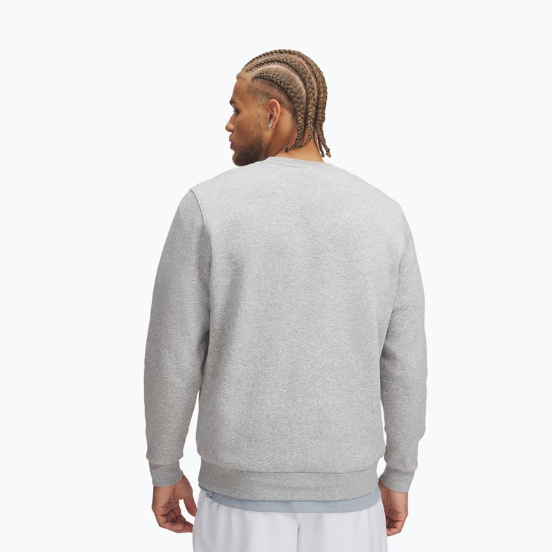 Men's sweatshirt Under Armour Essential Fleece Crew mod gray light heather/white 2
