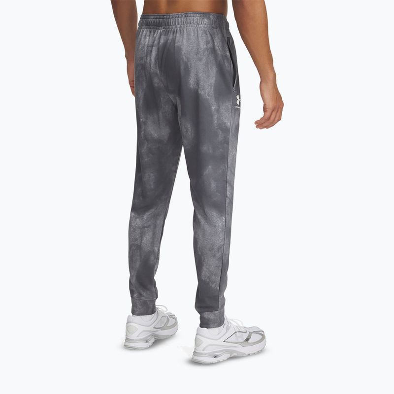 Men's trousers Under Armour Rival Terry Printed Jogger castlerock/onyx white 3