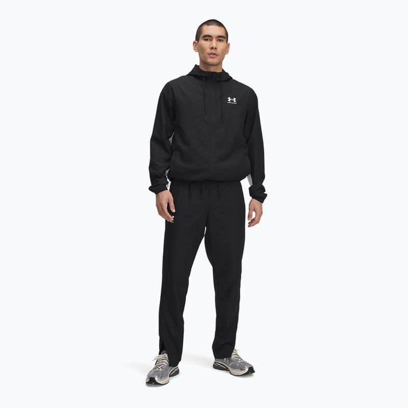 Men's trousers Under Armour Rival Woven Windbreaker Pant black/black/white 2