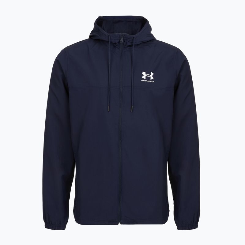 Men's jacket Under Armour Rival Woven Windbreaker midnight navy/midnight navy/white 3