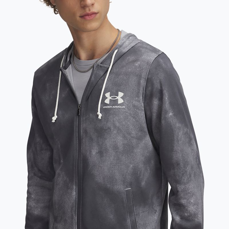 Men's sweatshirt Under Armour Rival Terry Printed FZ castlerock/onyx white 3
