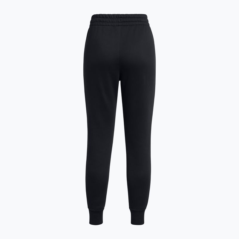 Women's trousers Under Armour Icon Fleece Jogger black/black/white 2
