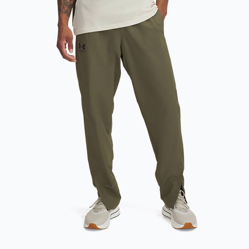 Men's training trousers Under Armour Rival Woven Windbreaker Pant marine od green/marine od green/black