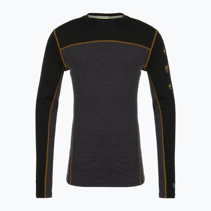 Men's thermal longsleeve Smartwool Classic Thermal Merino Base Layer Colorblock Crew Boxed charcoal/honey gold 4