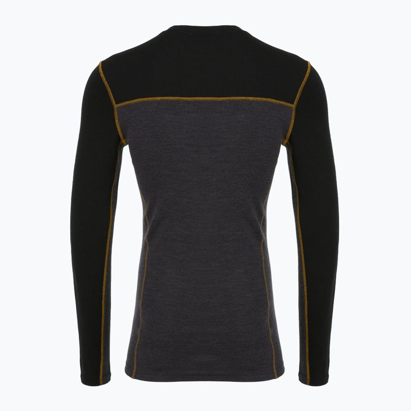 Men's thermal longsleeve Smartwool Classic Thermal Merino Base Layer Colorblock Crew Boxed charcoal/honey gold 5