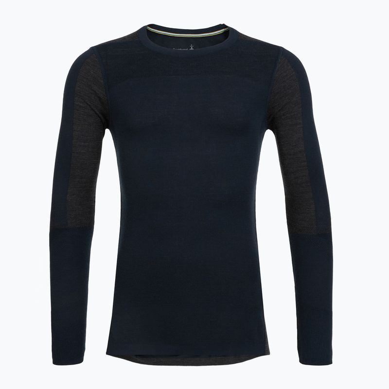Men's thermal base layer sweatshirt Smartwool Intraknit Thermal Merino Baselayer Colorblock Crew deep navy/charcoal