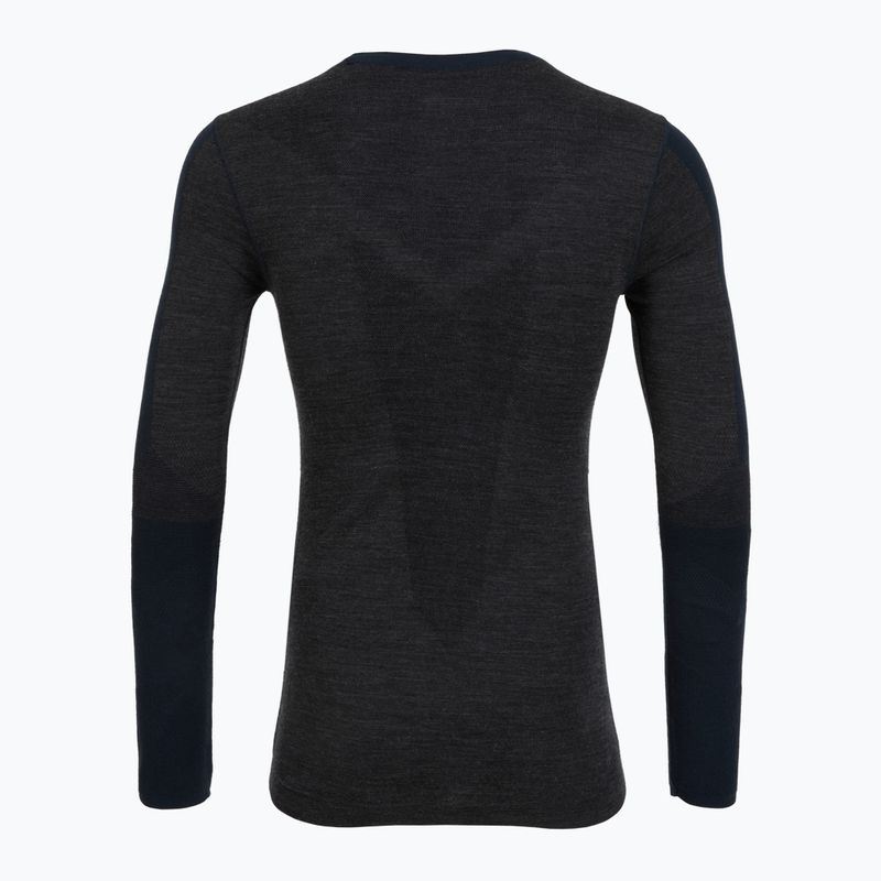 Men's thermal base layer sweatshirt Smartwool Intraknit Thermal Merino Baselayer Colorblock Crew deep navy/charcoal 2