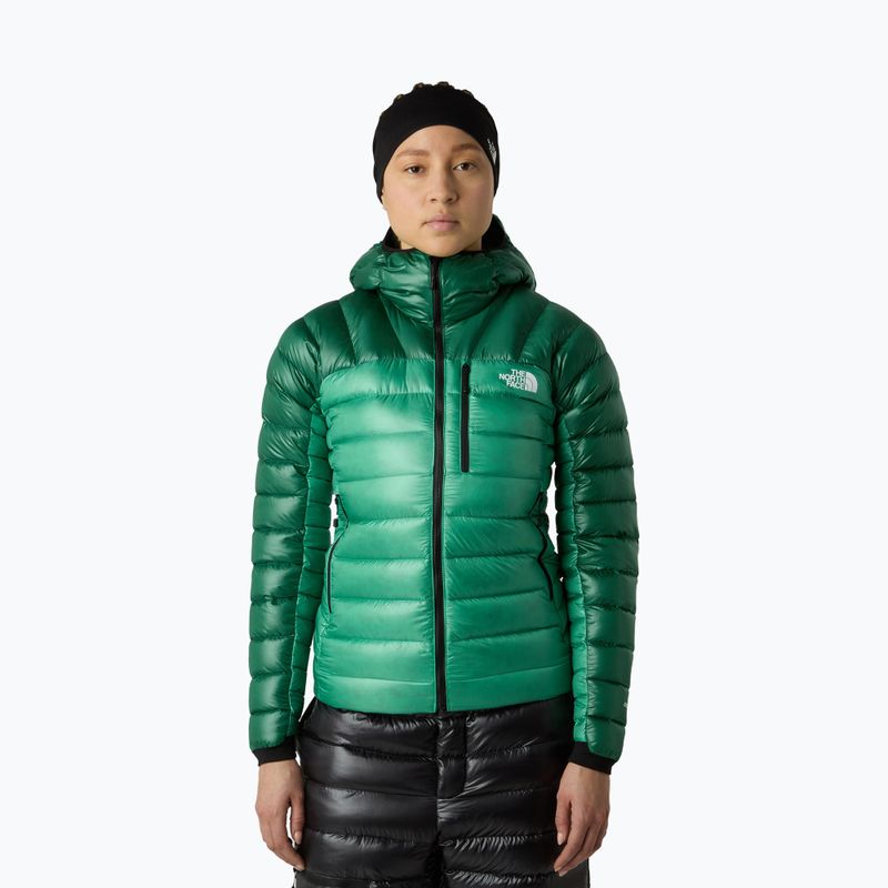 Women's down jacket The North Face Summit Breithorn Hoodie nebula green/evergreen