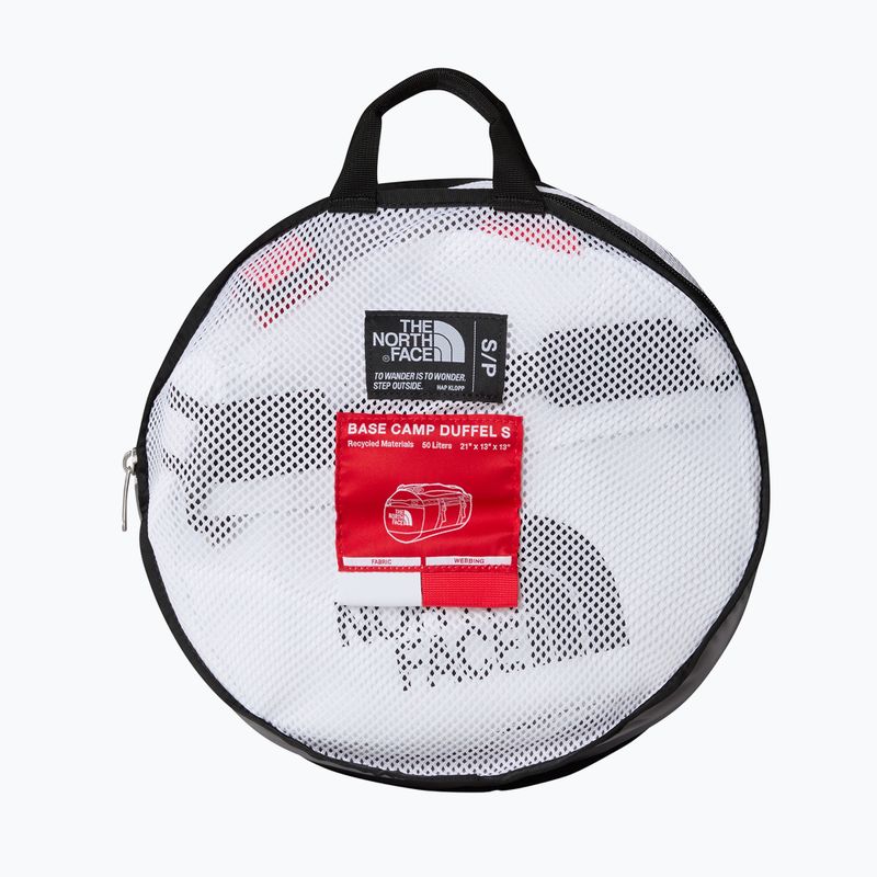 The North Face Base Camp Duffel S 50 l travel bag white/black/elevation red 2