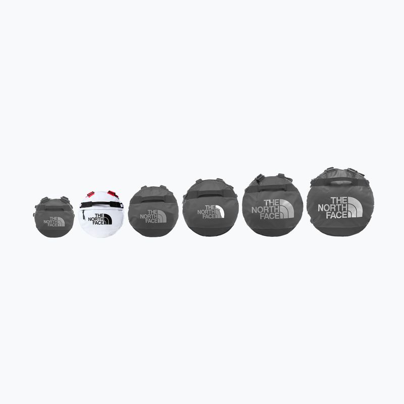 Travel bag The North Face Base Camp Duffel S 50 l white/black/elevation red 5