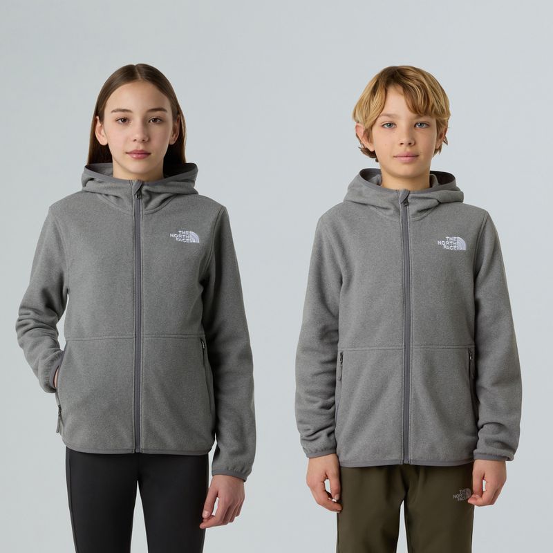 Children's fleece sweatshirt The North Face Teen Glacier Full Zip Hoodie mid grey heather 3