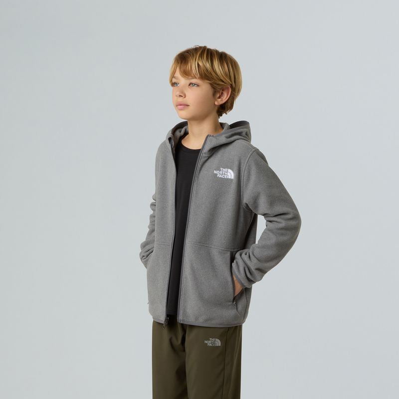 Children's fleece sweatshirt The North Face Teen Glacier Full Zip Hoodie mid grey heather 6