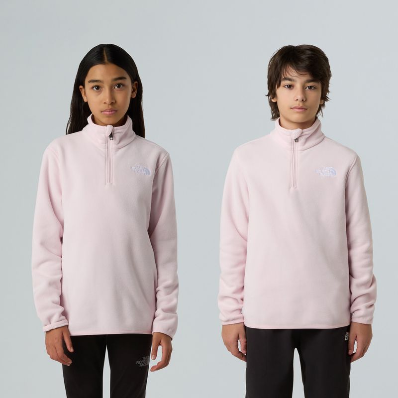 Children's fleece sweatshirt The North Face Teen Glacier 1/4 Zip pale blossom 3