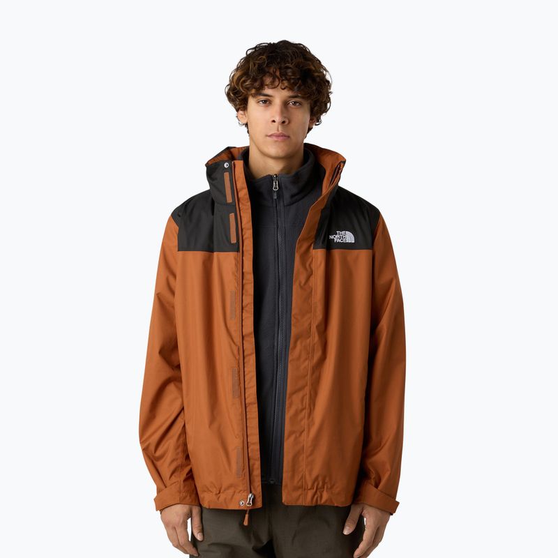 Men's 3in1 jacket The North Face Evolve II Triclimate burnt umber/asphalt grey 3