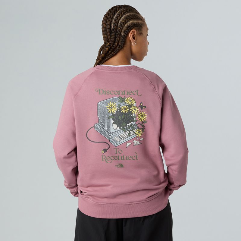 Women's sweatshirt The North Face Connect Relaxed Crew Graphic nostalgia rose 2