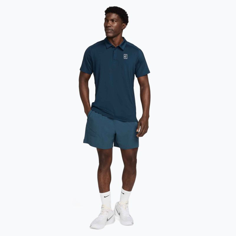 Men's tennis polo shirt Nike Court Dri-Fit Advantage armory navy / white / white 2