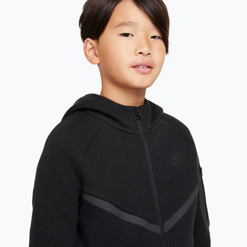 Children's sweatshirt Nike Sportswear Tech Fleece Full Zip black/black/black 4