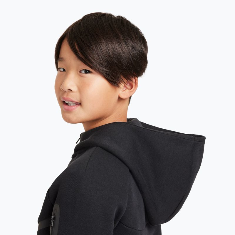 Children's sweatshirt Nike Sportswear Tech Fleece Full Zip black/black/black 5
