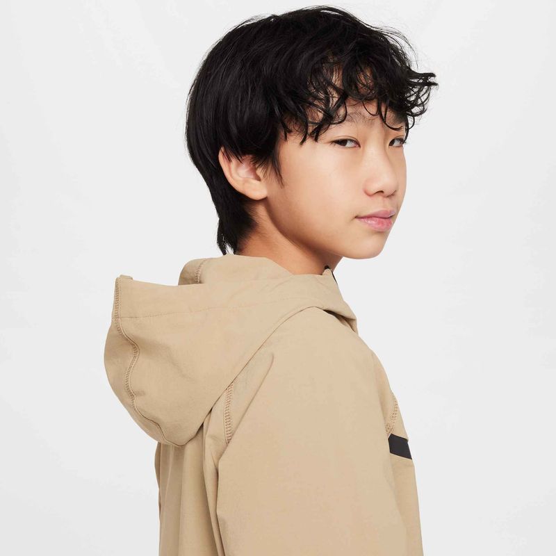 Nike Tech Woven children's jacket parachute beige/parachute beige/black 5