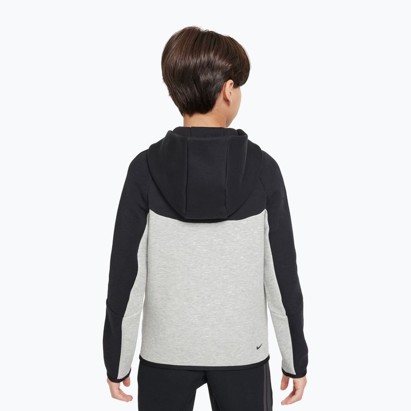 Children's sweatshirt Nike Sportswear Tech Fleece Full Zip dark grey heather/black/black/black 3