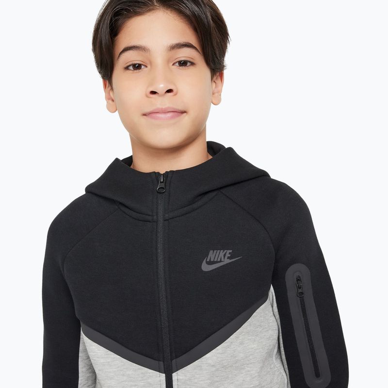Children's sweatshirt Nike Sportswear Tech Fleece Full Zip dark grey heather/black/black/black 4