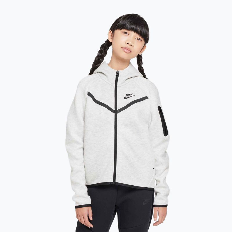 Kids' sweatshirt Nike Sportswear Tech Fleece light grey/heather/black/black