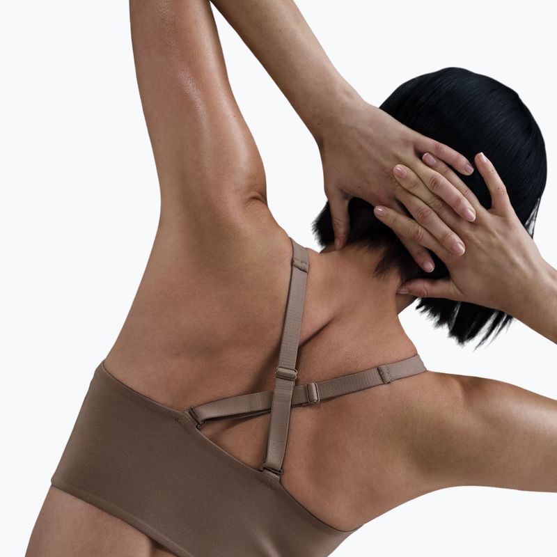 Training bra Nike Alate Medium Support Longline mink brown/white 7