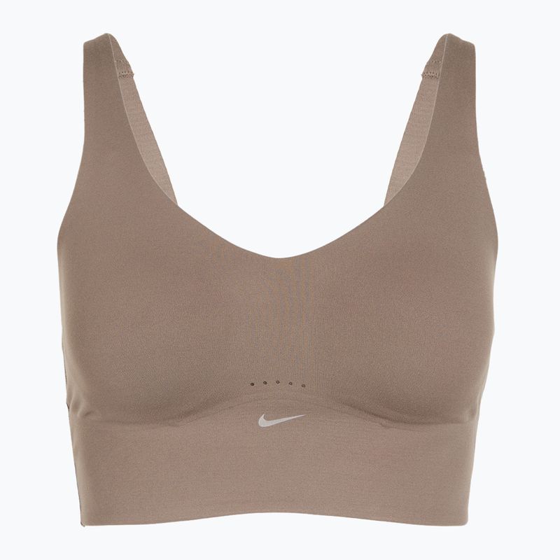Training bra Nike Alate Medium Support Longline mink brown/white 8