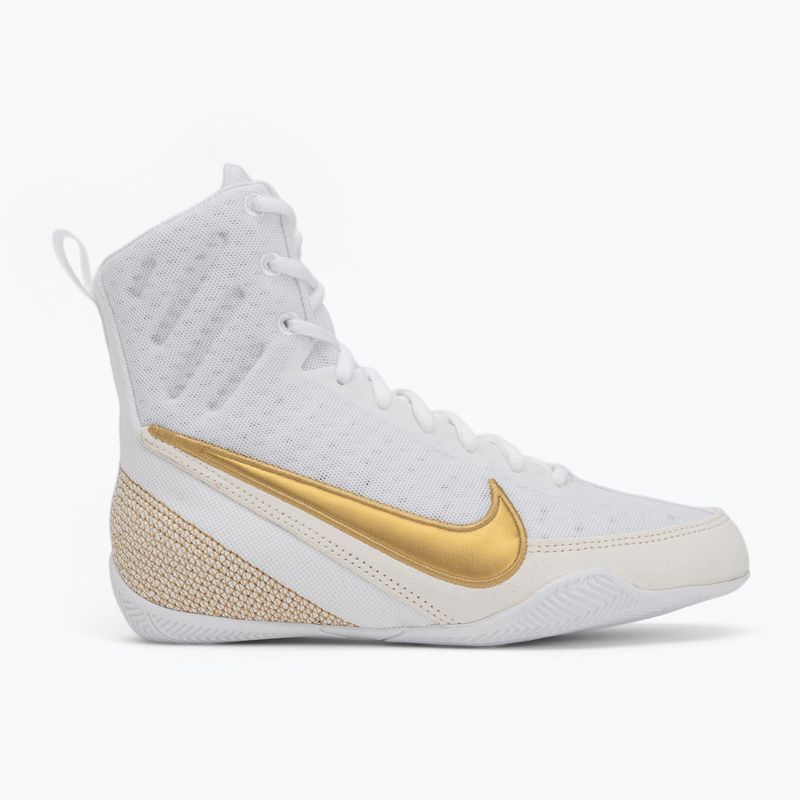 Nike Machomai 3 white/metallic gold boxing shoes 2