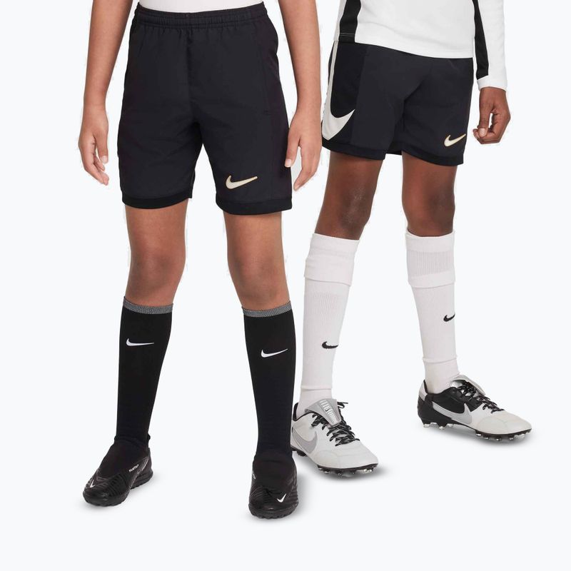 Children's football shorts Nike Academy Dri-Fit Jr black/black/pale ivory/ pale ivory 7