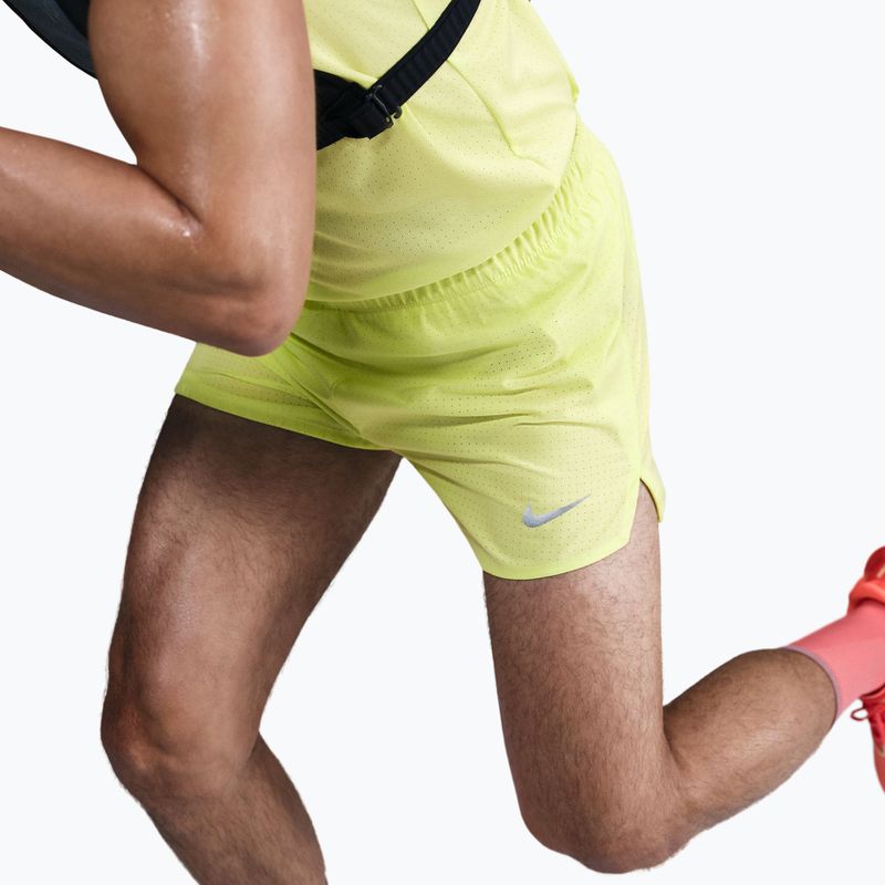 Men's running shorts Nike Fast Dri-Fit Brief Lined 3" light lemon twist/black 6