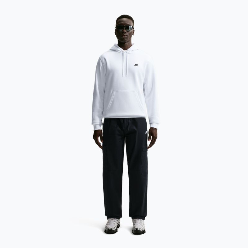 Men's sweatshirt Nike Club Pullover Hoodie white/white/black 6