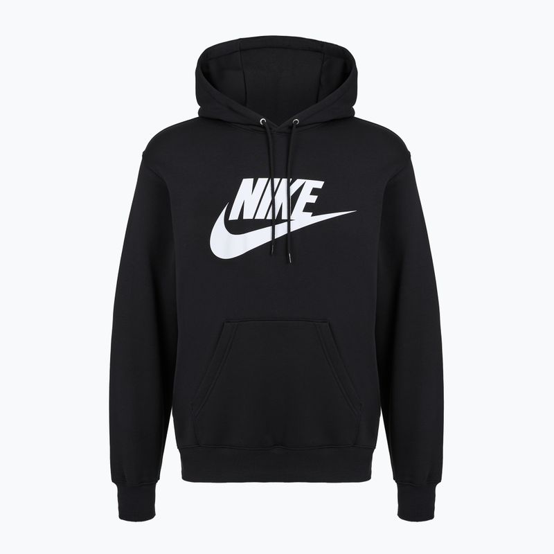 Men's sweatshirt Nike Club Pullover Hoodie black/black/white 6