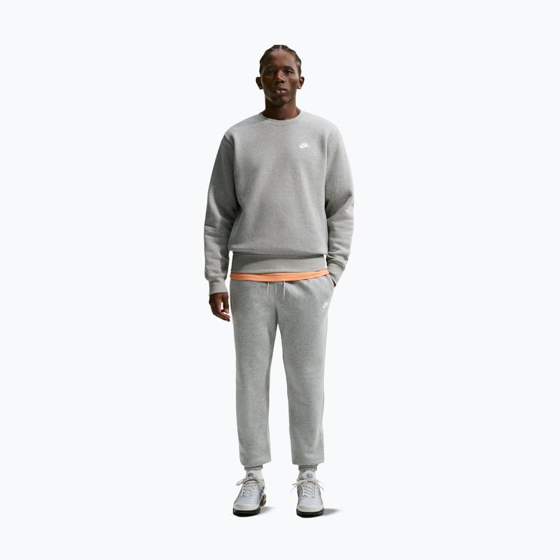 Men's trousers Nike Club Cuffed Brushed dark grey heather/light smoke grey/white 2