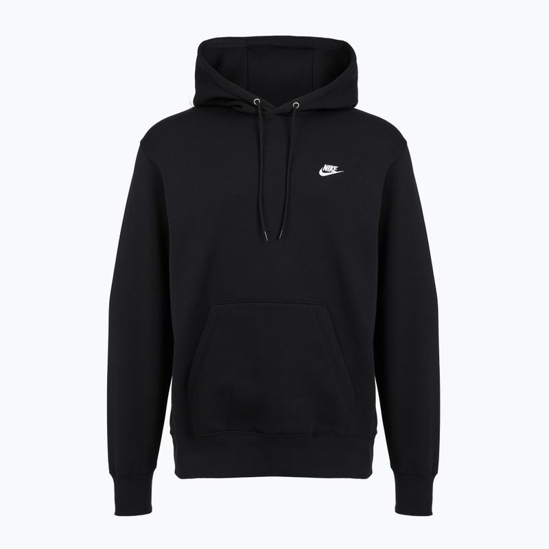 Men's sweatshirt Nike Club Pullover Hoodie black/black/white 6