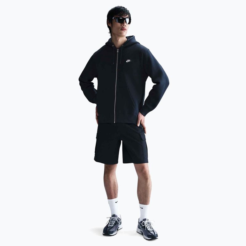 Men's sweatshirt Nike Club Full Zip Hoodie obsidian/obsidian/white 2