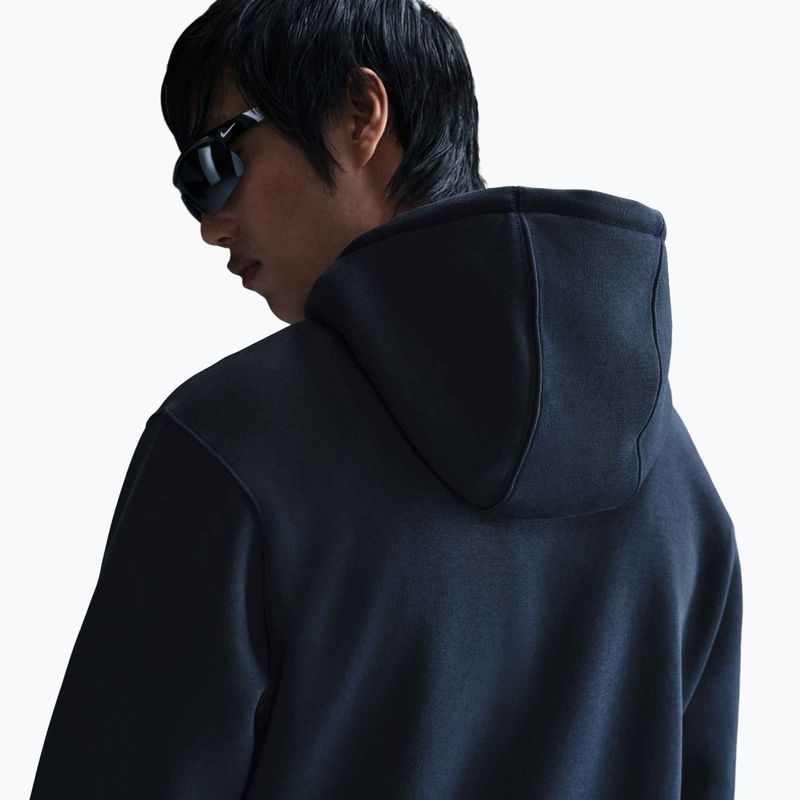 Men's sweatshirt Nike Club Full Zip Hoodie obsidian/obsidian/white 5
