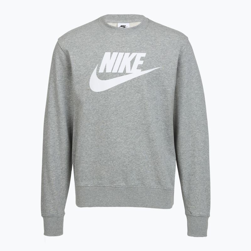 Men's sweatshirt Nike Sportswear Club Graphic Fleece Crew dark grey heather/white 6