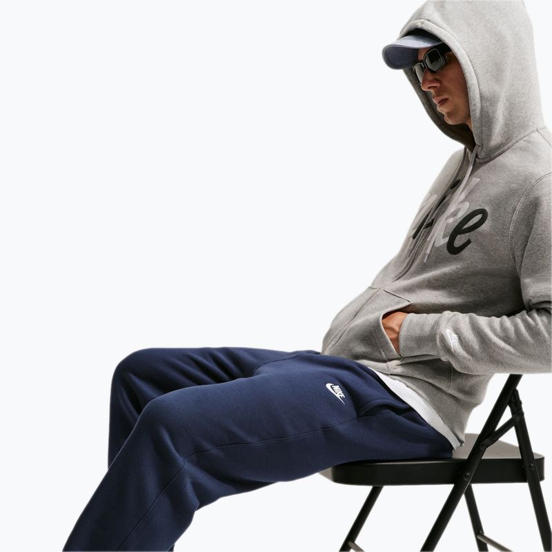 Men's trousers Nike Club Cuffed Brushed obsidian/obsidian/white 5