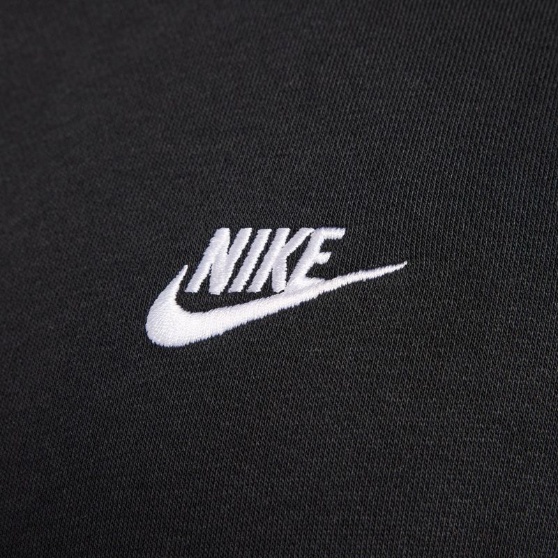 Men's sweatshirt Nike Club Full Zip Hoodie black/black/white 7